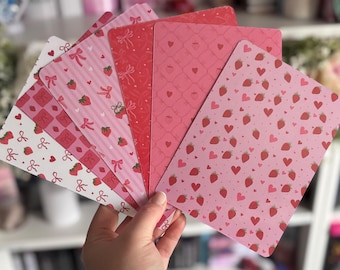 Strawberry Kindle Inserts | Double Sided Bookish Cardstock Inserts | Book Lover Gift