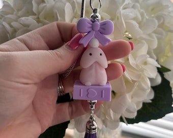 Cute Peen Willy Bookmark | Adult Novelty Bookmark | Cute Kawaii Peen Charm | Hen Party Gift | Naughty Bag Charm | Purple