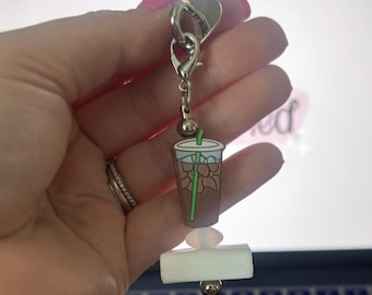 Iced Coffee Kindle Charm | Handmade Reader Accessory | BookTok Coffee Decoration