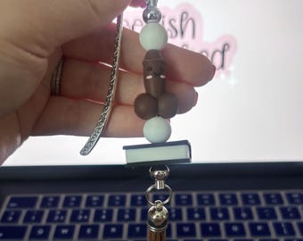 Cute Peen Willy Bookmark | Adult Novelty Bookmark | Cute Kawaii Peen Charm | Hen Party Gift | Naughty Bag Charm | Brown