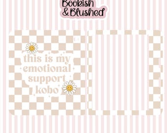 Beige Checkered Emotional Support Kindle Skin for Kobo | Kobo Libra Colour