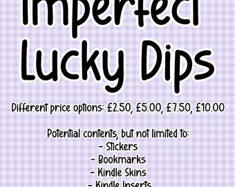 Imperfect Lucky Dip | Seconds Sale | Mystery Stationery and Bookish Items | Stickers, Bookmarks, Kindle Skins, Drinkware and More