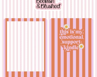 Coral Stripe Emotional Support Kindle Skin for Kindle | Colorsoft, Paperwhite 12th Gen, Paperwhite 11th Gen, Kindle Basic 2024