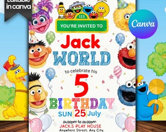 Editable Birthday Invitation | Birthday Invitation | Template Editable-Printable | For Boy and Girl Kids invitation, Invite Instant Download