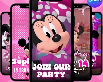 Mickey Clubhouse Birthday Video Invitation, Animated Kids Birthday Invite, Editable Canva Video Template, Digital Download