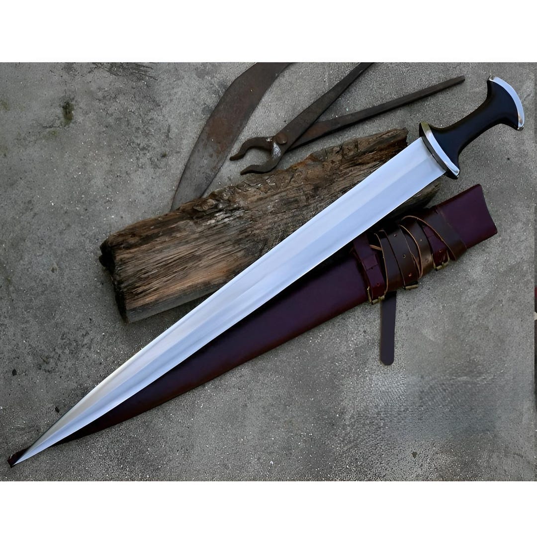 24-inch Hand-forged Viking Sword With Rosewood Handle, 5160 Steel Blade ...