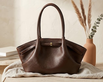 Minimalistische lederne Umhängetasche, große Kapazitäts-Arbeit und Reisetasche, Frauenhandtasche