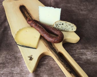 Large Ash Wood Charcuterie Board, Rustic Handmade Serving Tray, Food Safe Gift