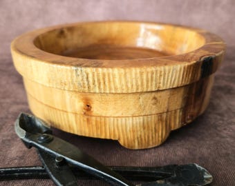 Handcrafted Oak Bonsai Planter – Solid Wood Pot with Drainage, Rustic Decor