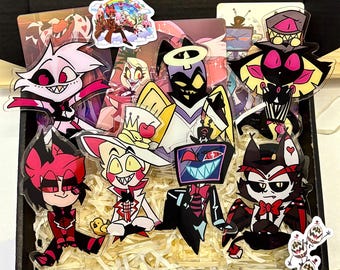Hazbin Hotel 7 Standees Set | Alastor, Lucifer , Vox, Angel Dust, Husk, Sir Pentious,Adam| Handmade Anime Merch,Gift for Fans