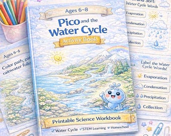 Water Cycle Activity Book – Science Workbook with Pico (Ages 6-8) (PDF Pattern