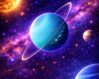 Kit de pintura de diamantes de planetas - Lienzo premium 5D con perforación completa - Arte de diamantes del sistema solar - Arte de diamantes del espacio exterior - Regalo artesanal - Astronomía