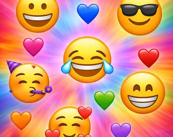 Emoji Diamond Painting Kit - Smiley Emoji Art - Leuke regenboog Emoji Diamond Art voor kinderen - Leuke Emoji Craft Kit