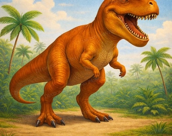 Kit de pintura de diamantes T-Rex - Lienzo premium 5D con perforación completa - Arte de diamantes de dinosaurio - Diamante Tyranosaurus Rex - Arte de diamantes para niños - Regalo artesanal