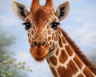 Giraffe Diamond Painting Kit – Premium 5D volledig canvas – Animal Wall Art cadeau – Diamond Art Kit Afrikaanse savanne
