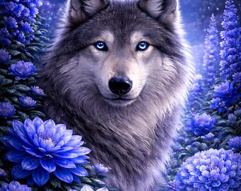 Wolf Diamond Painting Kit – 5D Full Drill Fantasy Animal Art – Wolf Diamond Art Kit – DIY Art Kit