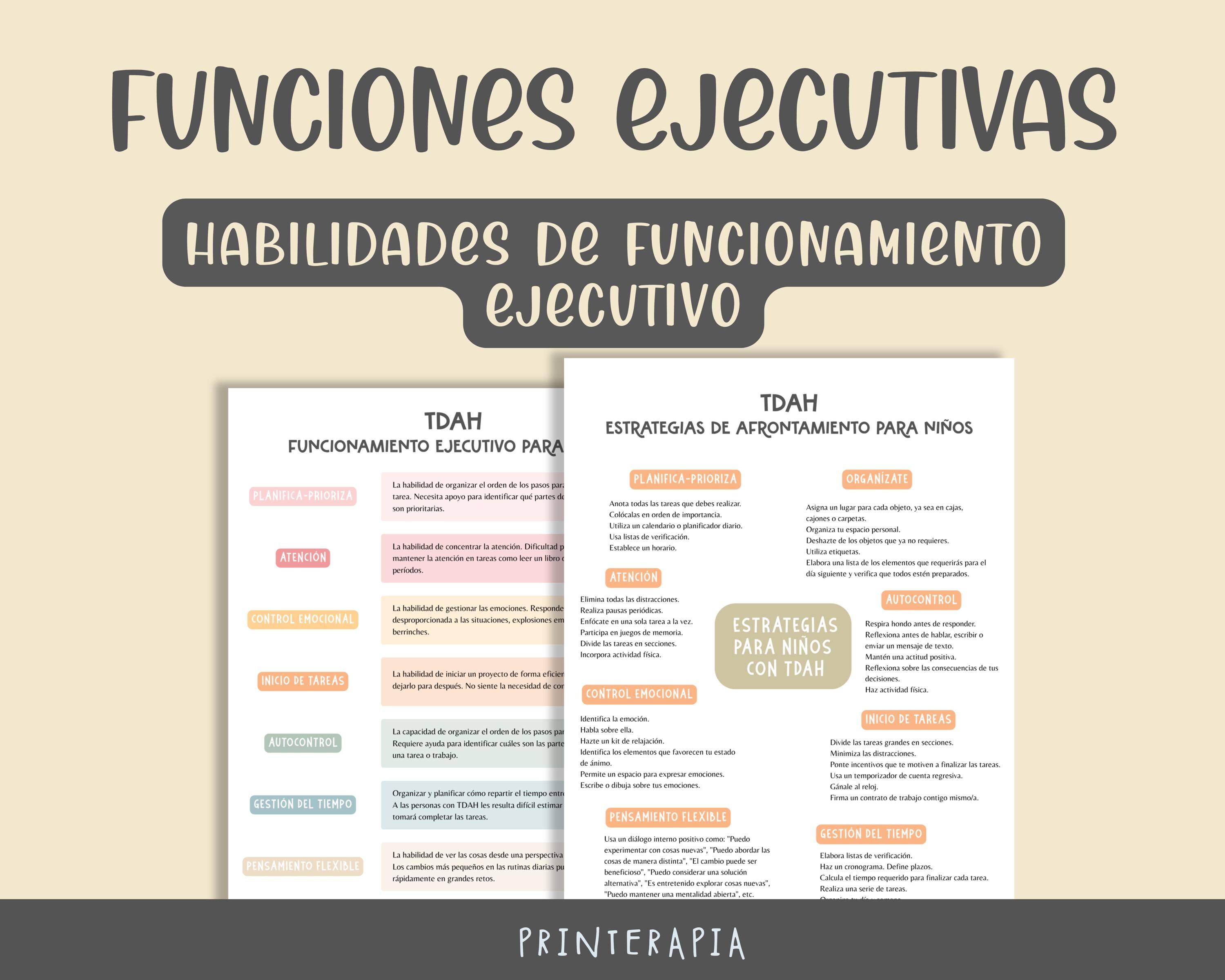 ADHD in Children: A Visual Guide to Executive Functions. Printable ...