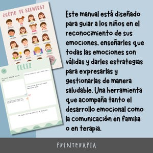 Puede incluir: Conjunto de hojas de trabajo impresas para niños, con ilustraciones de diversas emociones y preguntas para la autorreflexión. El texto incluye "¿CÓMO TE SIENTES?" y "FELIZ", con instrucciones en español. Diseñado para ayudar a los niños a comprender y expresar sus sentimientos.