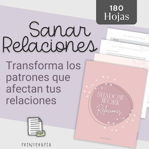 Diario Shadow Work de Relaciones | Sanar traumas y patrones emocionales | PDF imprimible terapia y autoconocimiento. Preguntas de Journaling