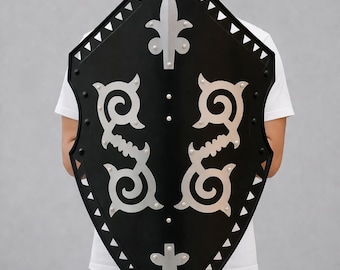 Templar Knight Shield – Medieval Crusader Shield, Steel LARP Cosplay Shield, Knights Templar Armor, Fantasy Warrior Prop Gift.