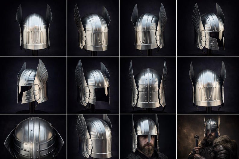 Wing Helm Ragnarok Medieval Ragnarok Thor Helmet - 18 Gauge Steel Helmet - Viking Winged ...