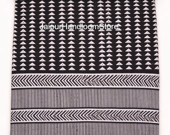 Indian Black Floral Print Queen Kantha quilt quilt cotton Throw Bedding Bed Cover