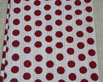 Kantha quilt Indian Hand Block quilt Reversible Cotton Bedding Bedspread Gudari