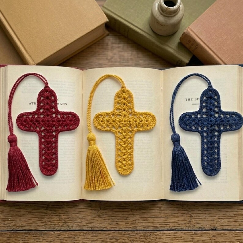 Cross Bookmark Crochet Pattern PDF, Cross Bookmark/ornament Thread ...