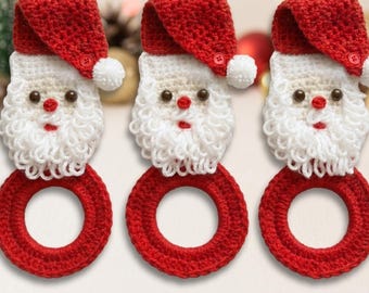 Crochet Towel Holder Pattern pdf, Towel Holder Crochet Santa pattern, DIY Crochet Towel Topper Pattern, Digital Download