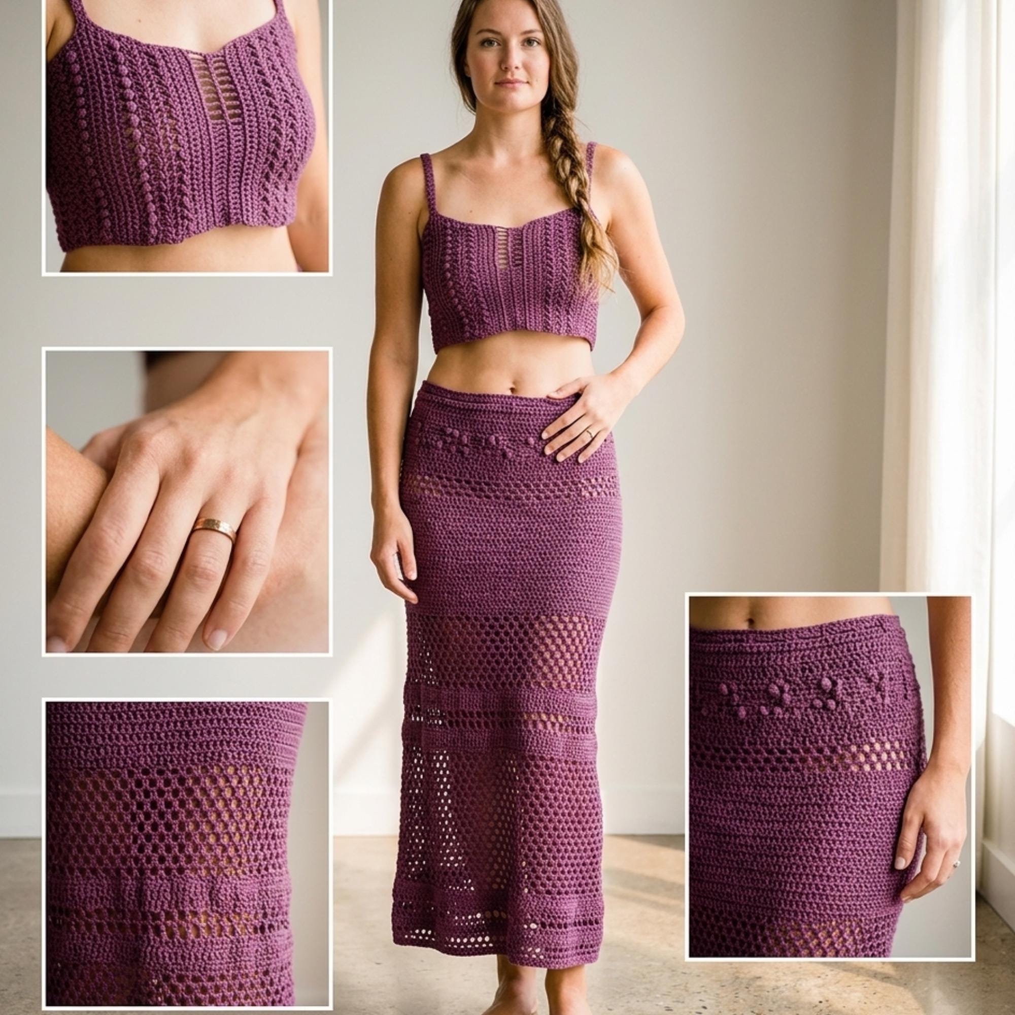 22 Maxi Skirt Crochet Patterns to Make for Summer, Festivals, and Beyond 16 Crochet Maxi Skirt Pattern With Tank Top Pattern Set