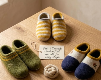 Crochet felted wool slippers PDF, Sailor Inspired Shoes, Personalized Barefoot Slippers, Handmade Indoor House Slippers, Eco Friendly Gift