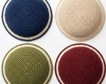 Modello PDF per kippah yarmulke all'uncinetto, cappello yarmulke ebraico, copricapo ebraico tradizionale