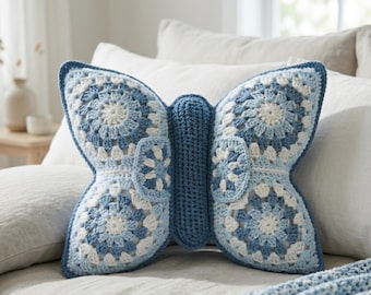Butterfly Pillow Crochet Pattern PDF, Plush Amigurumi Butterfly Cushion, Stuffed Butterfly Pillow, Instant Download