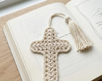 Cross Bookmark Crochet Pattern PDF, Cross Bookmark/Ornament Thread Crocheted Granny Square, Christian Devotions Crochet Cross Bible Bookmark