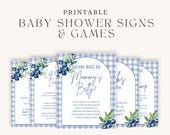 Blueberry Baby Shower Printable Bundle | Signs, Games, Diaper Raffle (Instant Download) BS-004-SGB-A