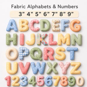 Alphabet Sewing Pattern Bundle - Fabric Letters & Numbers 3-9 Inches, Banner Garland PDF Digital Download
