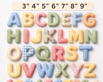 Alphabet Sewing Pattern Bundle - Fabric Letters & Numbers 3-9 Inches, Banner Garland PDF Digital Download