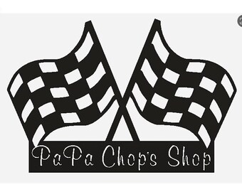Checkered Flags Waving,  wall hanging, metal sign, victory lane
