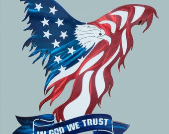 Eagle In GOD we Trust: national motto, national bird, American flag