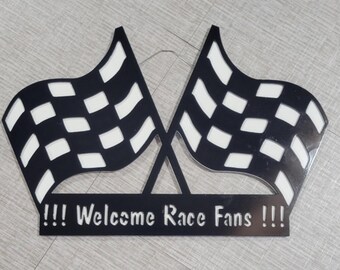 Checkered Flags Waving - Close Out Special, metal signs, winners circle