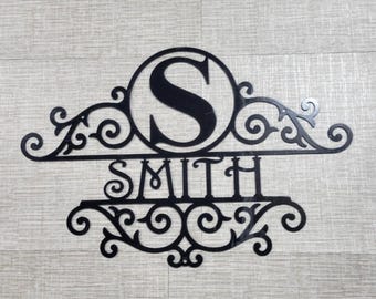 Split Monogram - custom build, metal sign