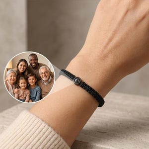 Photo Projection Bead Bracelet, Custom Memorial Keepsake Gift