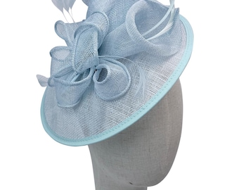 Baby Blue Feather Fascinator Hat Kentucky Derby, Wedding Guest & Tea Party Baby Blue Feather Fascinator Hat: Kentucky Derby, Wedding  main image 3