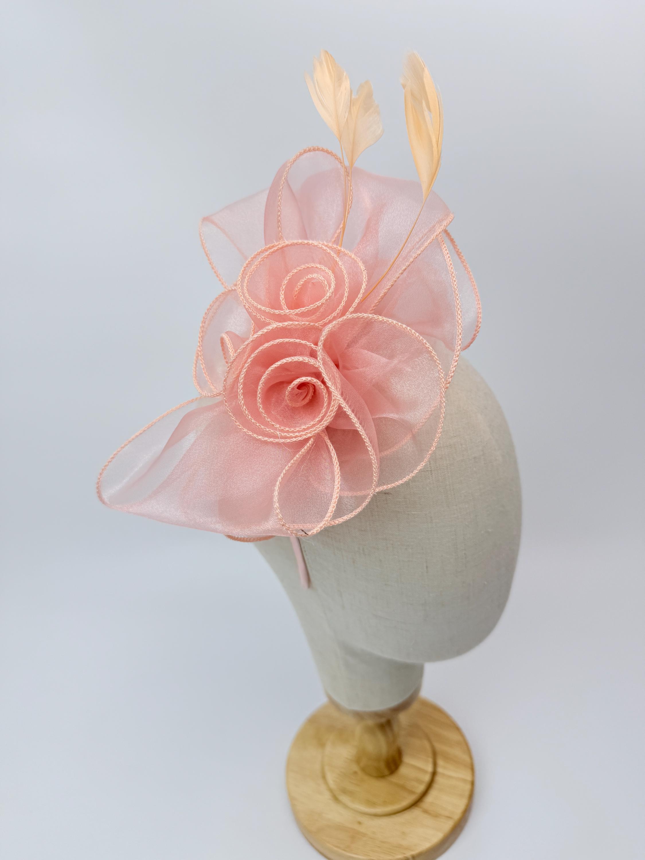 Peach Feather Fascinator - Etsy UK