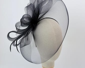 New Black Fascinator Hat with Feathers Royal Ascot Kentucky Derby Weddings Hat Headband