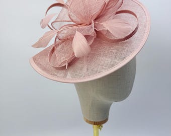 Sombrero tocado rosa palo, sombrero de boda, carreras Royal Ascot Kentucky Derby