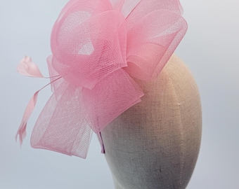 Nytt rosa fascinator-hårband med fjädrar, Royal Ascot Kentucky Derby-bröllopshatt