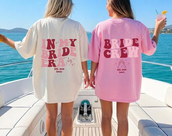 JGA Shirts personalisiert, In My Bride Era, Bride Crew, Bachelorette Party Outfit Retro Look, Junggesellinnenabschied T-Shirt, Bride To Be