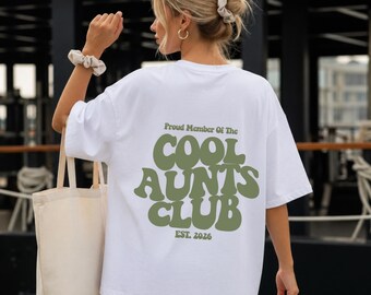 Cool Aunts Club Shirt Personalized with Year, T-Shirt for Cool Aunts, Aunty Outfit, Gift from Nephews, Birthday Gift for Aunt, Auntie Gift