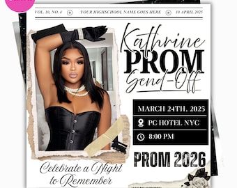 Panfleto de Despedida de Formatura, Panfleto de Formatura Faça Você Mesmo, Modelo de Formatura Canva, Despedida de Formatura, Evento de Despedida de Formatura, Editável, Faça Você Mesmo Canva, Download Instantâneo